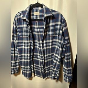 Jachs Men’s Blue Flannel Shirt Button Up Size Medium